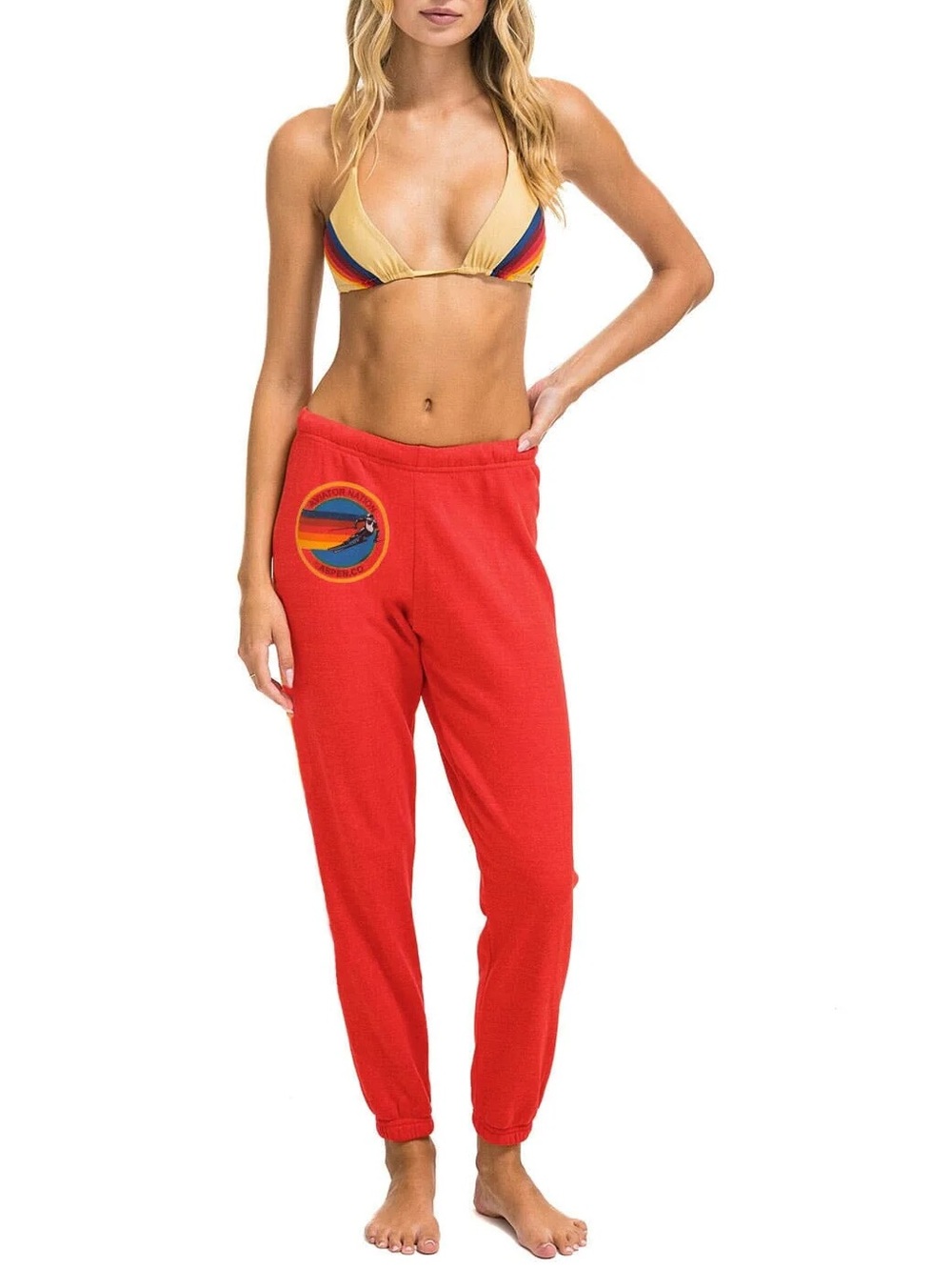 Aviator Nation “Vail” Red Sweatpants XS